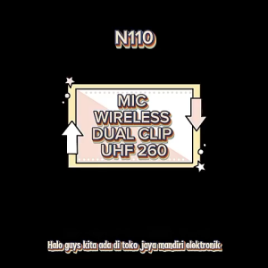 N110 MICROPHONE NAIWA AIWA ORIGINAL UHF 260 SEPASANG WIRELESS DUAL CLIP KLIP ON MIC ELECTRET CONDENS