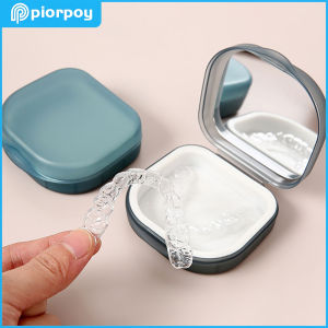 PIORPOY 1Pc Dental Fake Teeth Box Portable False Teeth Box Nvisible Braces Orthodontic Mouth Guard Braces Aligner Oral Care Tool