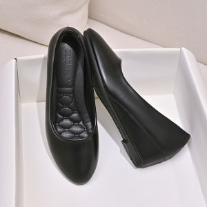 Womens Work Shoes with Increased Inner Heel Baozu Full Superfine Fiber Soft Bottom Flat Heel Nursing Shoes for Youth