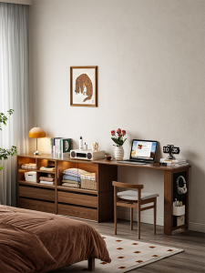 DONGMU | Corner Rotating Folding Bookcase Desk Combination