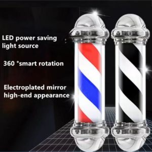 (95/90/70/68/50/) Barber Shop Pole Lamp Waterproof Red White Blue Rotating LED Light Bar Logo Hair Salon 220V