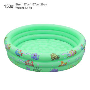Rainbow 3-Color Inflatable Swimming Pool Round 3 Layer Air Chamber Design Portable Outdoor Garden Backyard Kids Water Play