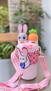 Bình giữ nhiệt Nick Judy Love inox 316 cao cấp dung tích lớn thiết kế đồ uống đôi kèm dây đeo ống hút giữ ấm và lạnh