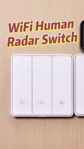 10G Human Presence Radar Switch WiFi Smart Motion Sensor for Tuya Smart Life App Alexa Google Home 1/2/3Gang Neutral/No Neutral