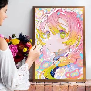 Bandai | Diamond Painting Demon Slayer Kanroji Mitsuri Anime Movie Mosaic Handmade Art Round/Square Diamonds Gift Home Decor