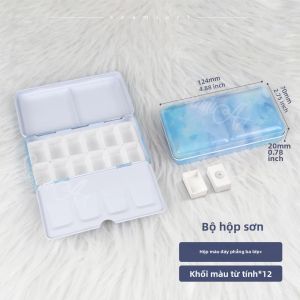 SeamiArt | Hộp Màu Nước Từ Tính SeamiArt 12 Ngăn Hộp Đựng Màu Nước Di Động Gấp Gọn Bằng Kim Loại Cổ Điển Dành Cho Họa Sĩ Và Đồ Dùng Mỹ Thuật