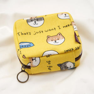 Cute Korean Style Canvas Sanitary Pad Storage Bag Portable Japanese Style Period Towel Organizer ly Designed Womens Care