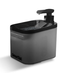 SmartTail Wireless & Rechargeable Battery Operated Cat Water Fountain with Filter 2.2L Larger Quiet Automatic Dog Fountain for Pets Inside Sensor Mode