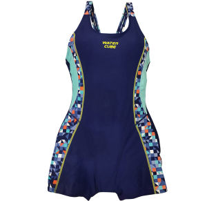 Water Cube Swimsuit 1151601 One Piece Swimsuit Nylon Fabric No Sleeve Sporty Training Swimsuit Quick Dry Solid Color Long Leg