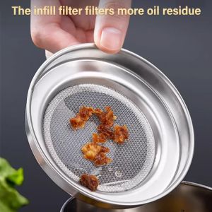 Kitchen Multipurpose Stainless Steel Oil Strainer Pot Filter Separator Oil Storage Pot Kitchen Tools High Temperature Resistance