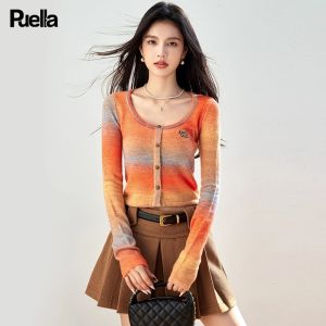 puella | French Retro Slim Fit Knit Long Sleeve Blouse