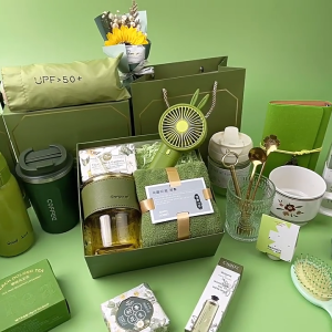 MeetYou 3-in-1 Gift Set Souvenir With Fan Glass Cup Umbrella Towel WIth Exquisite Gift Box and Gift Bag Perfect for Corporate Birthday Debut Gift Idea Wedding Souvenir