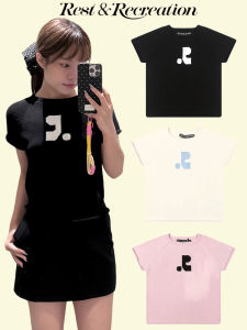 Short Sleeve Knitted T-Shirt Shoulder Insert Design Casual Style Cotton Comfortable Breathable Summer Top for Women