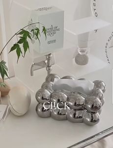 Kotak Tisu Marshmallow - Tempat Tissue Keramik Luxury Ornament Boba Bola Atom Mewah Modern