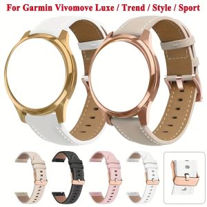 18MM 20mm Smart Watch Strap For Garmin Vivoactive 3 4 4S Venu 4 41MM Vivomove PU Leather Band Forerunner 645 245 570 Bracelet
