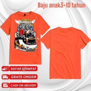 Baju anak laki-laki karakter Bus Basuri Morphin bus telolet basuri free stiker