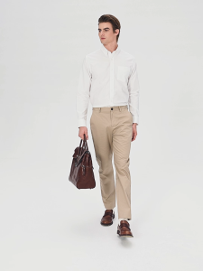 Giordano Mens Wrinkle Free Oxford Long Sleeve Shirt 01046023