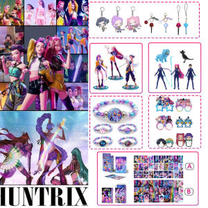 K-Pop: Demon Huntrix Anime Character Stand Up Anime Decoration Huntrix Kpop Kit Character Photo Card Acrylic Desktop Standing