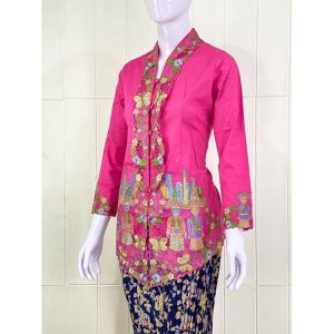 ATASAN KEBAYA ENCIM BORDIR ONDEL BETAWI LENGAN PANJANG