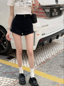 imimtuan | Quần Jeans Ngắn Cạp Cao Form Ôm Tôn Dáng