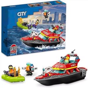 Building Blocks Fire Rescue Boat Toys 60373