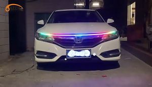 LED Daytime Running Light Scan Mulai Kap Mobil Lampu Hias DRL Panduan Kap Mesin Otomatis Lampu Ambient Dekoratif 12V