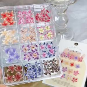 20/50/60/72 3D Spotted Flower Halloween Nail Charms Leopard Print Hawaii Hibiscus Lily Nail Art Decorations DIY Nails Supplies 1