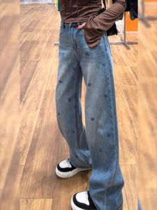 Fashion New Arrival Spring High Waist Slim Straight Denim Trousers
