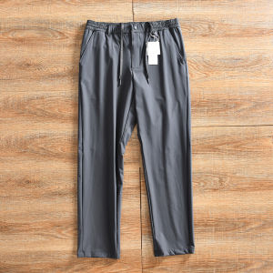 Elegant Simple Style Mens Summer Straight Leg Pants Breathable Quick Dry Elastic Slim Fit Casual Trousers Nylon Fabric