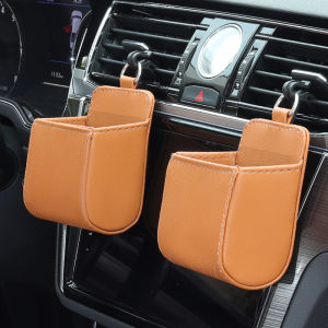 Túi Lưu Trữ Cửa Thoát Khí Ô Tô Da Nội Thất Xe Đa Chức Năng Túi Đựng Điện Thoại Di Động Chống Nén Phong Cách Doanh Nhân