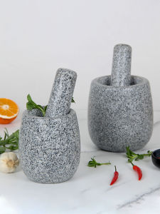 Natural Stone Mortar Manual Garlic Smasher Old Fashioned Home Kitchen Tool for Grinding Medicines And Spices Pestle And Mortar