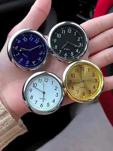 Đồng Hồ Thạch Anh Mini Dán Trên Ô Tô Phát Sáng Gắn Cửa Gió Điều Hòa Trang Trí Xe Hơi Chống Nước Mặt Tròn Có Kẹp Màu Đen Họa Tiết Bầu Trời Sao/đen Tuyền/xanh Dương/đỏ/vàng/bạc/trắng/xanh Lá