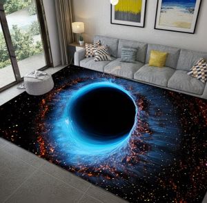 1pc Abstract Cosmic Black Hole Floor Mat Non Slip Suitable for Living Room Bedroom Kitchen Indoor and Outdoor Decoration