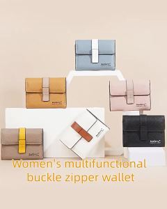 Baellerry | Baellerry Ladys Mini PU Leather Wallet Cute Fashion Three-fold Short Zipper Coin Purse Card Holder for Women