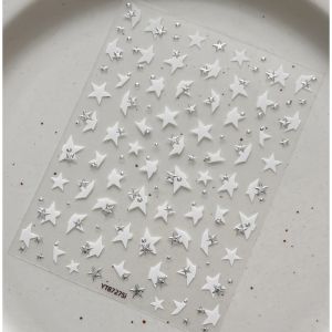 Sweet Stars Nail Stickers Cool Gold Silver Mini Stars Design Self Adhesive Nail Art Decoration Stickers Manicure Accessories DIY