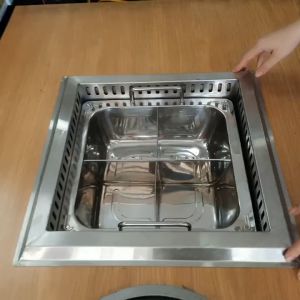 Bộ bếp lẩu 4 ngăn nhà hàng bếp từ lẩu âm bàn 2 ngăn bếp lẩu nhà hàng sang trọng chất lượng giá rẻ