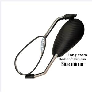 HONDA XRM 125 Carbon Side Mirror Long Stem Stainless 10mm