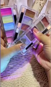 Solid Chrome Palette Set 6 in 1 Warna Nail Gel Polish Art Magic Mirror Powder / Bubuk Hiasan Kutek Kuku Palsu Aurora Pearl Glitter Japan Rose Gold Glaze Rainbow Deep Tone DIY