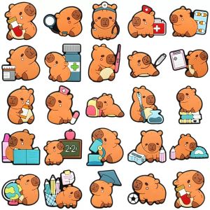 Hot Toys | 10-50pcs Cute Animals Capybara Shoe Charms PVC Shoes Accessories Decoration Buckle for Clog Sandals Wristband Kids Party Gift