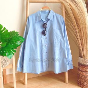 FASHION.ID90 KEMEJA WANITA LIST LENGAN PANJANG - PAKAIAN BAJU WANITA KANTOR 720
