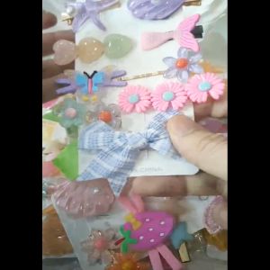 Set 9 Kẹp Tóc Thời Trang Nhiều Màu Sắc Họa Tiết Hoạt Hình Đáng Yêu Cho Bé Gái