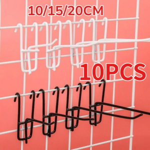 10Pcs Multi-size Screen Hook Coated Wire Hook Home Living Organizers Store Screen Hanging Sachet Rack for Screen and Grid Wall Wire Mesh Hanging Hooks