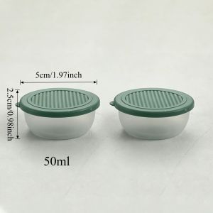 WORTHBUY | 2/6 Chiếc 50ML Tròn Mini Nhựa Bát Nước Sốt Có Nắp Di Động Dã Ngoại Hộp Đựng Nước Sốt Thân Thiện Với Môi Trường Có Thể Tái Sử Dụng Gia Vị Món Ăn Gia Vị Giá Đỡ