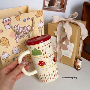 Floral Ceramic Mug with Lid