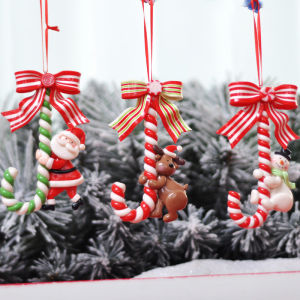 【YHdecor】Cute Cartoon Candy Cane Acrylic Christmas Decorations for Home 2022  Xmas Tree Accessories Party Decor Pendant Ornaments Decoration Gifts 02