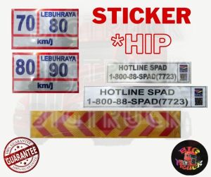 *REFLECTIVE STICKER PUSPAKOM/JPJ PASS/80/90km/J 70/80kmSpeed Limit Lebuhraya Aduan SPADARRO- HIP 100%.TRUCKLORILORRY