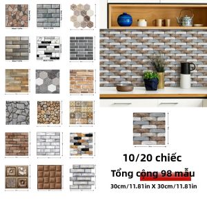 10/20 Miếng Dán Tường Gạch Đá Marble Dán Tự Nhiên 12x12 Inch Thiết Kế Dày Hơn Dùng Được Cho Mọi Phòng Phong Cách Hiện Đại