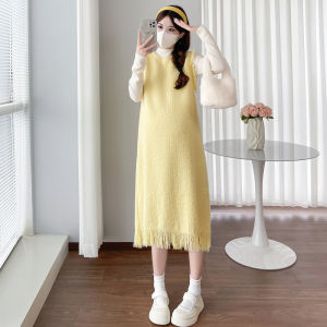 French Style Layered Fringe Sleeveless Dress 2 Pieces Mid-length