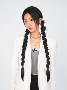 LUCY LEE | LUCY LEE Fashionable Hip Hop Braided Wig Tail Ornaments Long Braid Boxing Style Fake Hair Accessory For Trendy Girls
