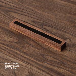 JiYun Colorful Solid Wood Ring Display Stand Holder Storage Rack Placement Shelf Display Props Black Walnut Jewelry Organizer